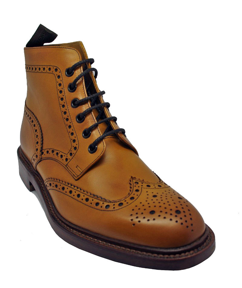 Loake Burford Brogue Boot in Tan