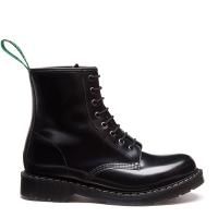 Solovair Hi-Shine 8 Eye Derby Boot in Black