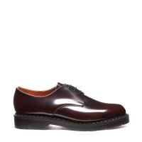 Solovair Rub-Off Hi-Shine 3-Eyelet Gibson Shoe in Burgundy