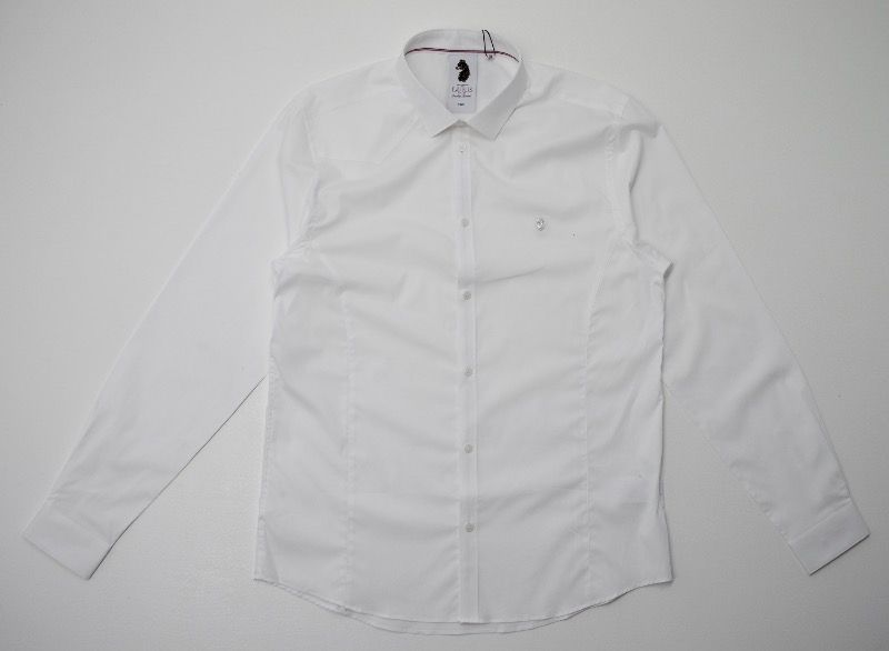 Luke Butchers Pencil Slim Shirt in White
