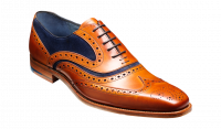 Barker McClean Brogue in Cedar Calf / Blue Suede