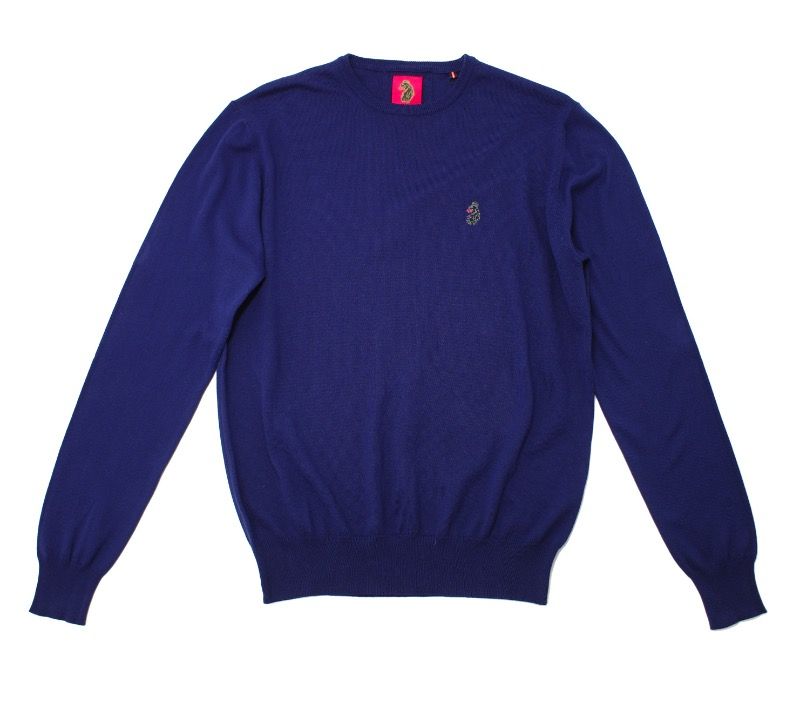 Luke Gerards Crew Neck Jumper in Navy