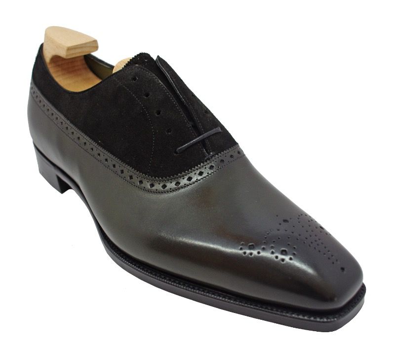 Туфли Gaziano & Girling Kent Balmoral Oxford Racing Green Calf/ Black Suede